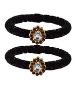 Brass And Acrylic Bangles Color-Black