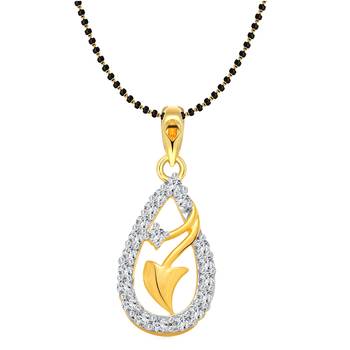 Vighnaharta Delight Arrow Gold and Rhodium Plated Mangalsutra Chain Pendant 1