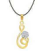 Vighnaharta Flora Tune Gold and Rhodium Plated Mangalsutra Chain Pendant
