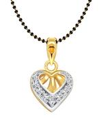 Vighnaharta Modish Heart Gold and Rhodium Plated Mangalsutra Chain Pendant