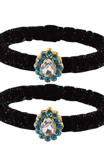 Brass And Acrylic Bangles Color-Black