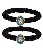 Brass And Acrylic Bangles Color-Black