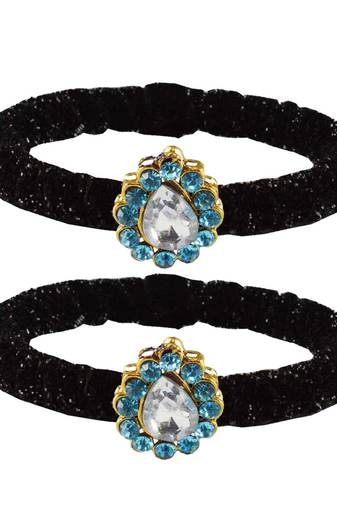 Brass And Acrylic Bangles Color-Black