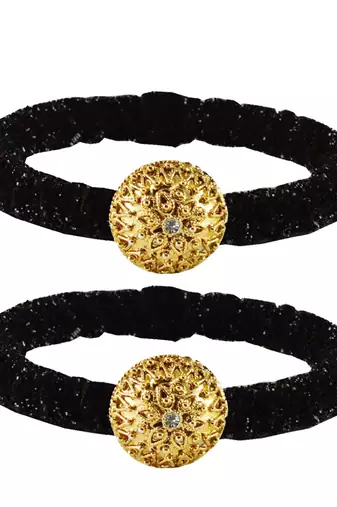 Brass And Acrylic Bangles Color-Black