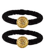 Brass And Acrylic Bangles Color-Black