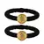Brass And Acrylic Bangles Color-Black