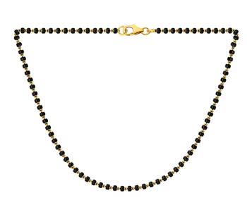 Vighnaharta Initial Letter "S" Gold and Rhodium Plated Mangalsutra Chain Pendant 2