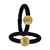 Brass And Acrylic Bangles Color-Black