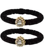 Brass And Acrylic Bangles Color-Black