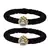 Brass And Acrylic Bangles Color-Black