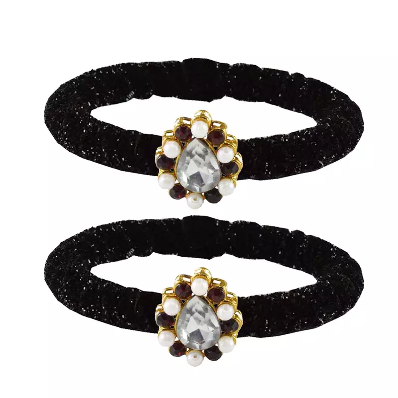 Brass And Acrylic Bangles Color-Black