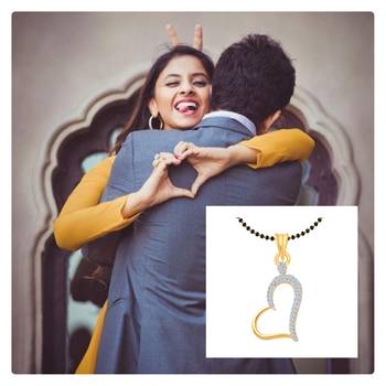 Vighnaharta Pretty Heart CZ Gold and Rhodium Plated Mangalsutra Chain Pendant- VFJ1151MSPG 2