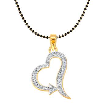Vighnaharta Nice Arrow Heart CZ Gold and Rhodium Plated Mangalsutra Chain Pendant- VFJ1154MSPG 1