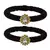 Brass And Acrylic Bangles Color-Black