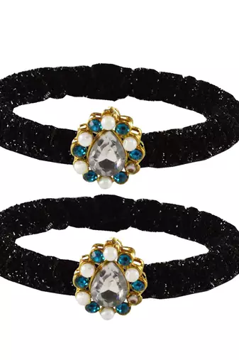 Brass And Acrylic Bangles Color-Black