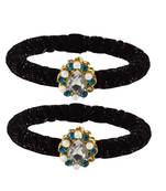 Brass And Acrylic Bangles Color-Black