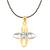 Vighnaharta Flower Solitaire CZ Gold and Rhodium Plated Mangalsutra Chain Pendant- VFJ1164MSPG