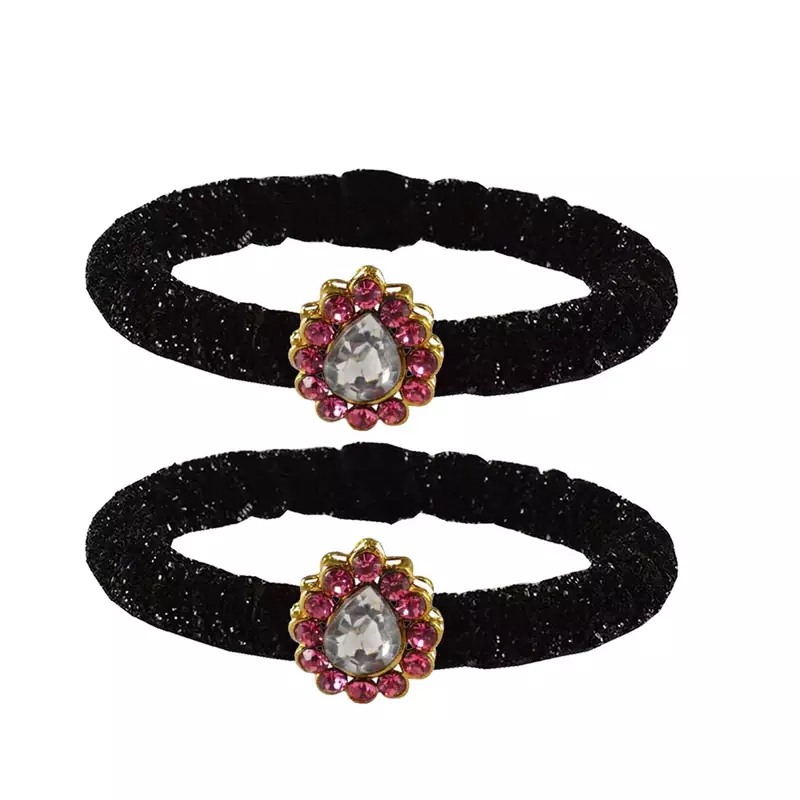 Brass And Acrylic Bangles Color-Black