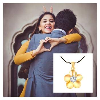 Vighnaharta Florida CZ Gold and Rhodium Plated Mangalsutra Chain Pendant- VFJ1167MSPG 2