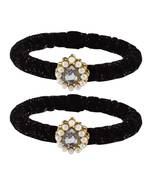 Brass And Acrylic Bangles Color-Black