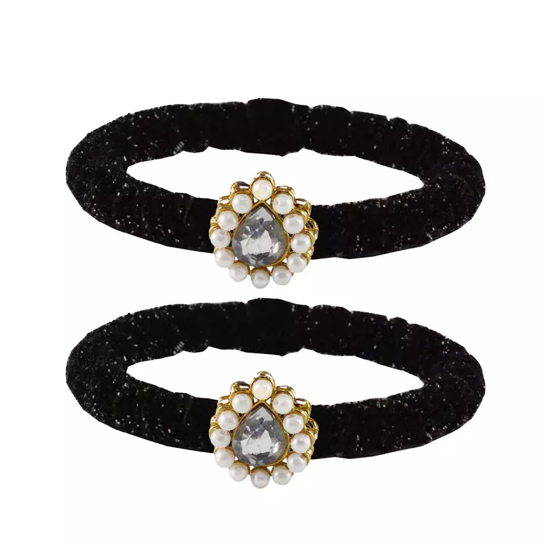 Brass And Acrylic Bangles Color-Black