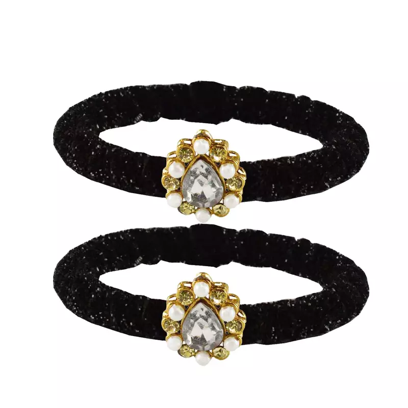 Brass And Acrylic Bangles Color-Black
