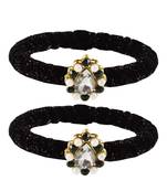 Brass And Acrylic Bangles Color-Black