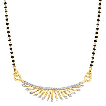 Vighnaharta Asmita CZ Gold and Rhodium Plated Alloy Mangalsutra for Women - [VFJ1201MSPG] 1