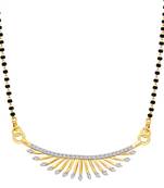 Vighnaharta Asmita CZ Gold and Rhodium Plated Alloy Mangalsutra for Women - [VFJ1201MSPG]