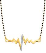 Vighnaharta Life Beat Gold CZ and Rhodium Plated Alloy Mangalsutra for Women - [VFJ1204MSPG]