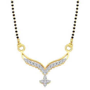 Vighnaharta Glorious CZ Gold and Rhodium Plated Alloy Mangalsutra for Women - [VFJ1205MSPG] 1