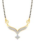 Vighnaharta Glorious CZ Gold and Rhodium Plated Alloy Mangalsutra for Women - [VFJ1205MSPG]