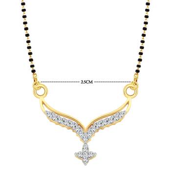 Vighnaharta Glorious CZ Gold and Rhodium Plated Alloy Mangalsutra for Women - [VFJ1205MSPG] 2