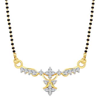 Vighnaharta Trendy Deasign CZ Gold and Rhodium Plated Alloy Mangalsutra for Women - [VFJ1207MSPG] 1