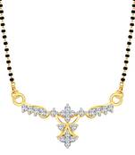 Vighnaharta Trendy Deasign CZ Gold and Rhodium Plated Alloy Mangalsutra for Women - [VFJ1207MSPG]