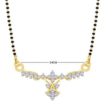 Vighnaharta Trendy Deasign CZ Gold and Rhodium Plated Alloy Mangalsutra for Women - [VFJ1207MSPG] 2