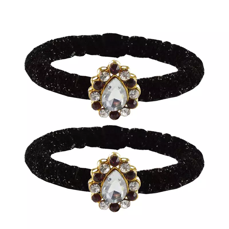 Brass And Acrylic Bangles Color-Black