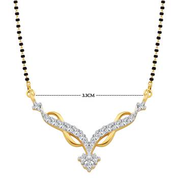 Vighnaharta Pretty Paisley CZ Gold and Rhodium Plated Alloy Mangalsutra for Women - [VFJ1208MSPG] 2
