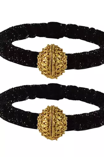 Brass And Acrylic Bangles Color-Black