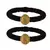 Brass And Acrylic Bangles Color-Black