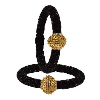 Brass And Acrylic Bangles Color-Black 2