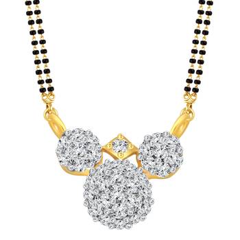 Vighnaharta Maharashtrian Trendz CZ Gold and Rhodium Plated Alloy Mangalsutra for Women - [VFJ1217MSPG] 1