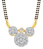 Vighnaharta Maharashtrian Trendz CZ Gold and Rhodium Plated Alloy Mangalsutra for Women - [VFJ1217MSPG]