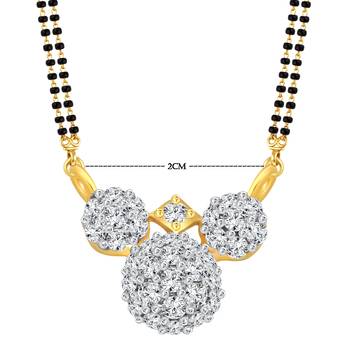 Vighnaharta Maharashtrian Trendz CZ Gold and Rhodium Plated Alloy Mangalsutra for Women - [VFJ1217MSPG] 2