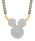 Vighnaharta Maharashtrian CZ Vati Mani Gold and Rhodium Plated Alloy Mangalsutra for Women - [VFJ1218MSPG]