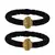 Brass And Acrylic Bangles Color-Black