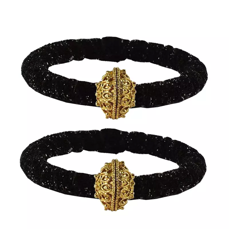Brass And Acrylic Bangles Color-Black