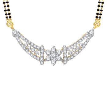 Vighnaharta Modish CZ Gold and Rhodium Plated Alloy Mangalsutra for Women - [VFJ1222MSPG] 1