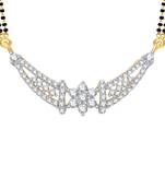 Vighnaharta Modish CZ Gold and Rhodium Plated Alloy Mangalsutra for Women - [VFJ1222MSPG]