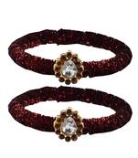 Brass And Acrylic Bangles Color-Maroon